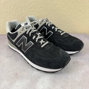 New Balance 574 ML574EVB Black Grey Suede Running Shoes Sneaker Men's Sz 13